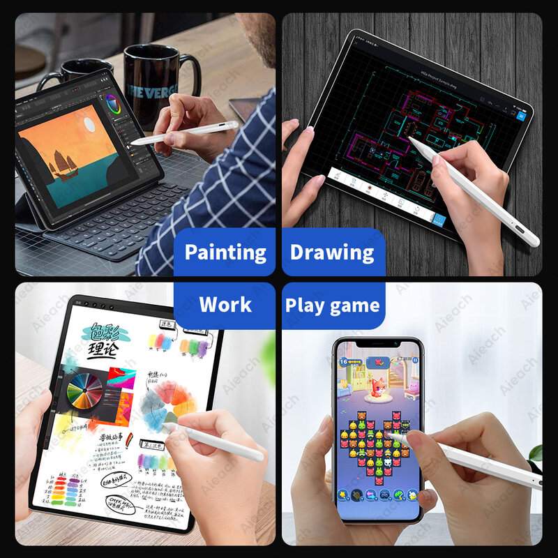 Para apple pencil ipad pro caneta de toque para tablet ipad ar 5 samsung xiaomi lenovo caneta de mesa stylus para telefones celulares android
