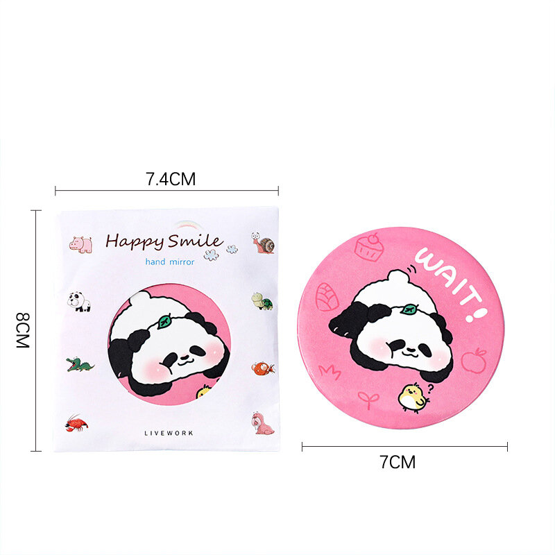 Kawaii Cartoon Panda specchio circolare elegante Versatile portatile multifunzionale specchio per il trucco per le donne ragazze regali di compleanno