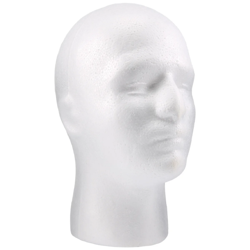 Male Wig Display cosmetology Mannequin Head Stand Model Foam White