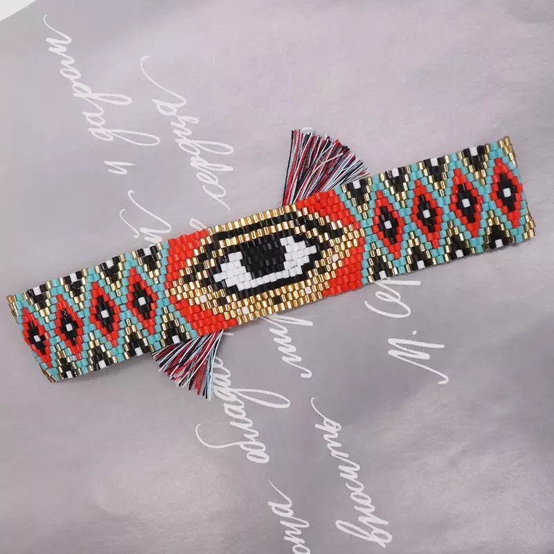 Kralen Armband Fashion Hand Geweven Devil 'S Eye Eenvoud Verstelbare Persoonlijkheid Bohemen Unisex Rijst Bal Armband