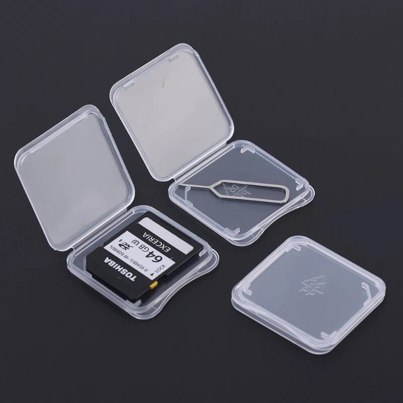 Étui de protection transparent pour cartes mémoire TF/SD, lot de 1, 5, 10 ou 20 pièces, anti-poussière, portable