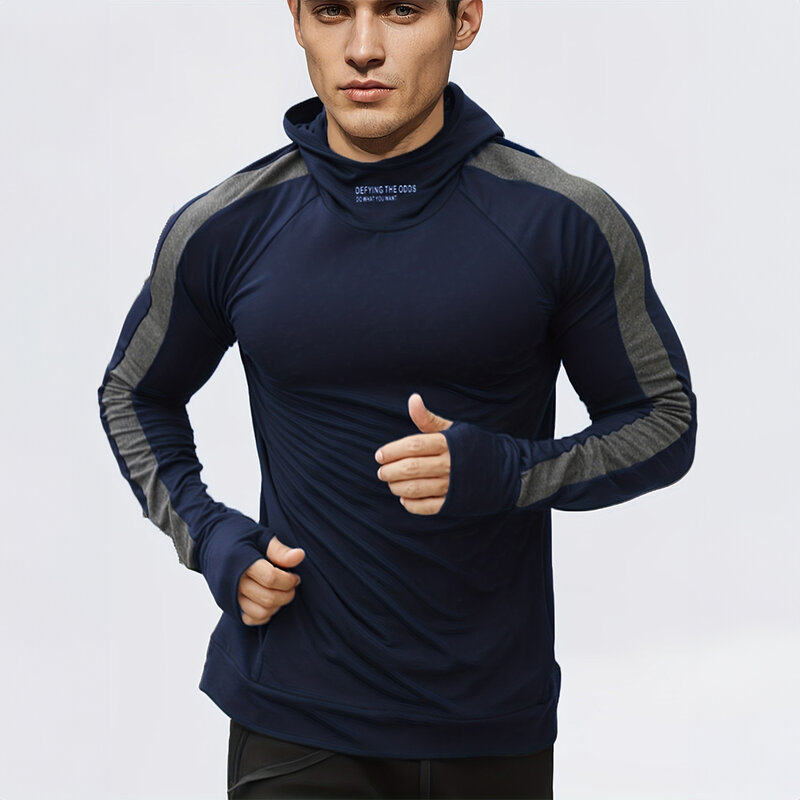 Autumn New Running Sports Fitness Clothing Tight Sports Jogging Compression Men's Hoodie Outdoor Leisure Pullover Men's Clothing