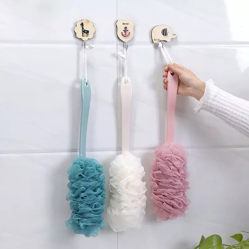 New Body Bath Shower Scrubber Brushes manico lungo Hanging Soft Mesh Back spugne bagno doccia spazzola accessori per la pulizia del corpo
