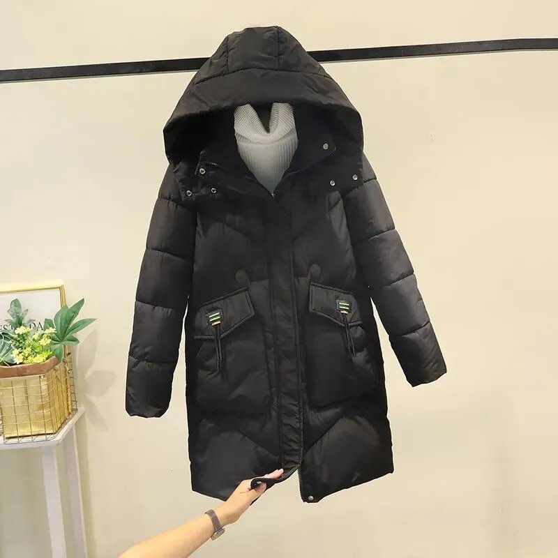2023 inverno donna giacca con cappuccio lungo cotone imbottito femminile caldo Parka Outwear donna piumino di cotone giacche soprabito femminile