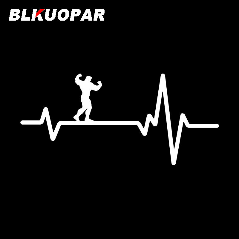 BLKUOPAR Flexing Bodybuilding Fitness Guy Heartbeat Car Stickers Motorcycle Scratch Resistant Decal Caravan Car Door Protector