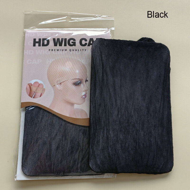 Hd Wig Cap para fazer peruca, Invisible Stocking Wig Cap, Stretch Nylon Hairnet, Acessórios para cabelo, Hot, Novo, 2pcs por pacote