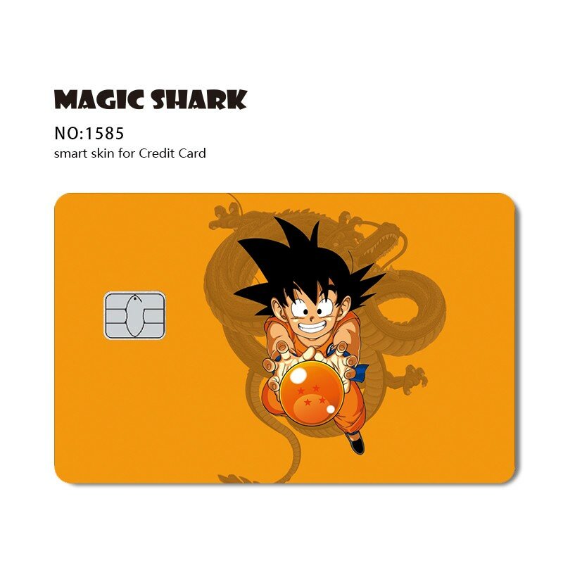 Anime Dragon Ball Super Goku Vegeta Saiyan Adesivo de Filme, Grande, Pequeno, Sem Chip para Cartão de Ônibus, Crédito, Débito, Cartão Bancário, Frente