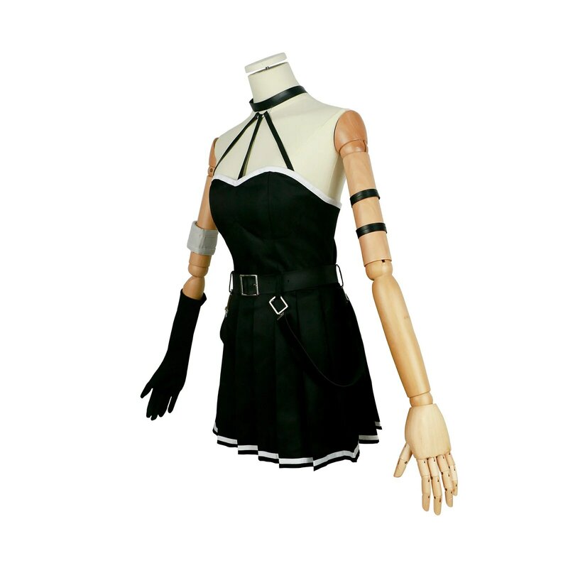 Ubel kostum Cosplay Anime Frieren melebihi Journey wanita anak perempuan Frieren gaun hitam pakis pakaian pesta karnaval Halloween