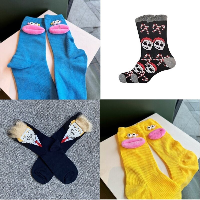 Fashion Men's and Women's Sock Funny Middle Tube Socks 1 Pair