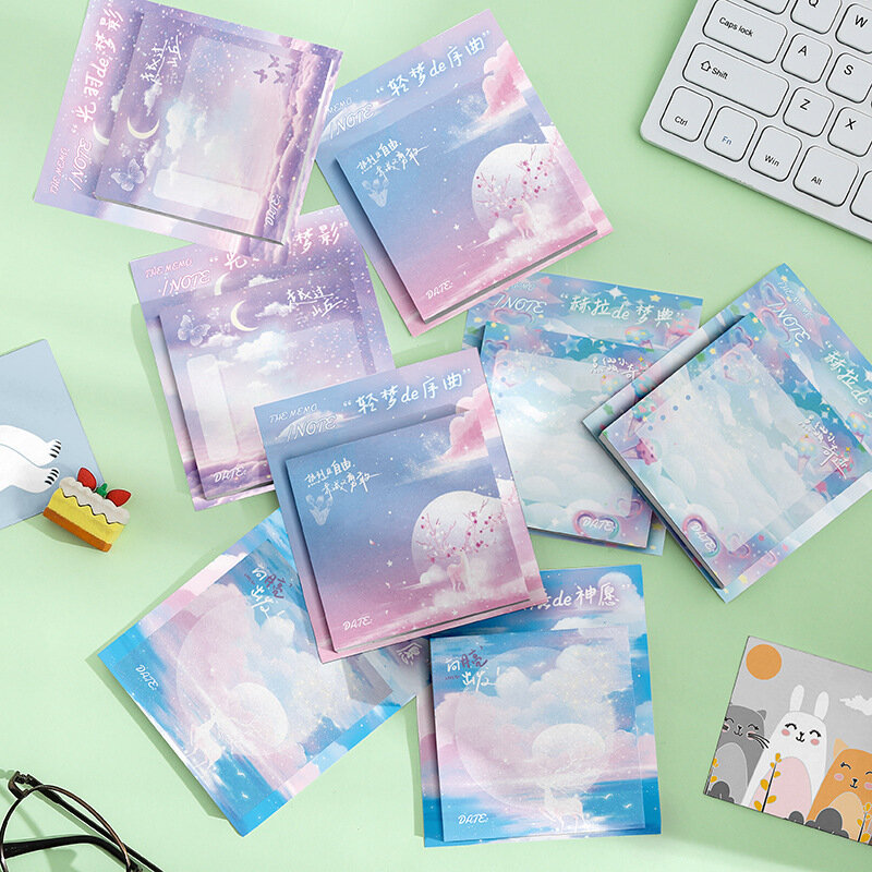 Memo Pads 60 fogli/set Sticky Notes Kawaii Stationery Beautiful School Supplies accessori per ufficio Daily To Do List Paper