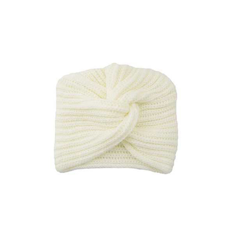 ニットのかぎ針編みのウールの帽子、単色のイスラム教徒のヒジャーブ、イミテーションカシミヤクロスの結び目のあるターバン、暖かい厚いプルオーバーキャップ、y2k、冬