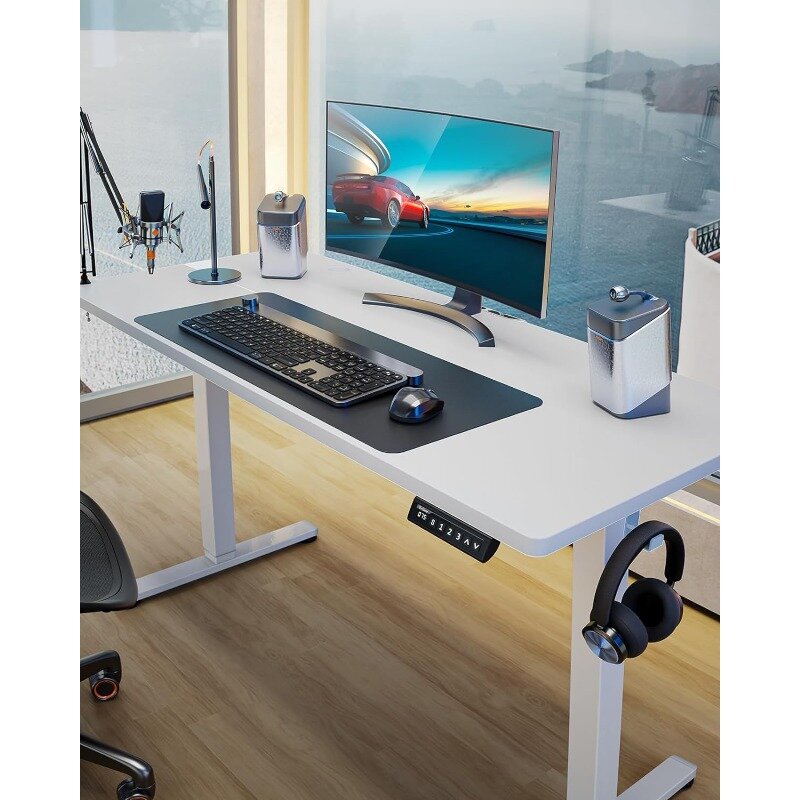 Escritorio de pie eléctrico ajustable para el hogar y la Oficina, escritorio para sentarse de 55x28 pulgadas, computadora de memoria