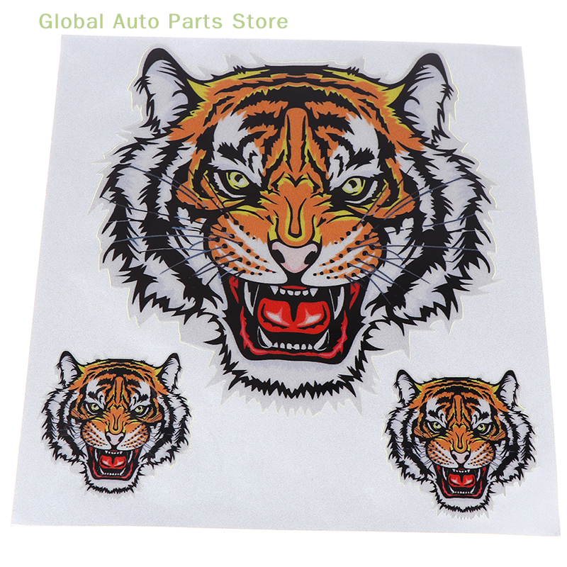 1 Vel Drie Tiger Heads Auto Motorfiets Vinyl Sticker Auto Styling Stickers