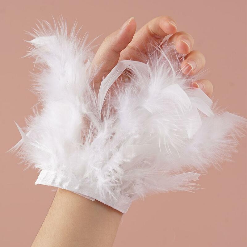 Mancommuniste en plumes de fourrure naturelle pour femmes, poignets de bras à clipser sexy, bracelet de cheville en plumes d'autruche, manches de chemises