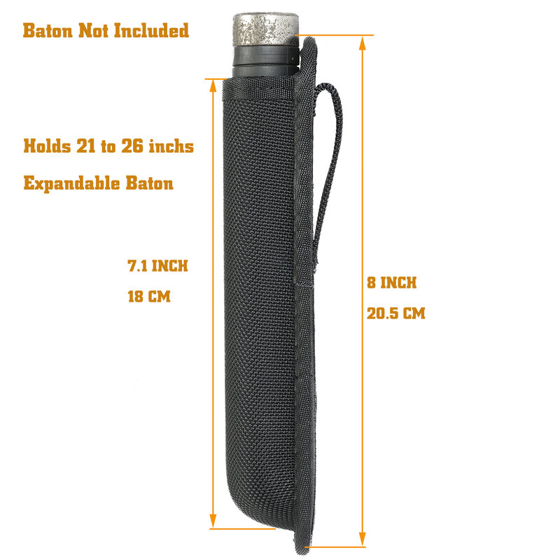 Pemegang tongkat yang dapat diperluas, sarung pentungan taktis, 21 hingga 26 inci dapat diperluas, kantong Baton teleskopik untuk polisi