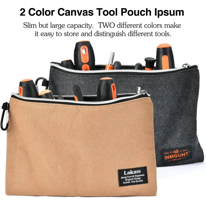 Tool Bag Backpack with 2 Canvas Tool Pouch Tool Kit, 75 Pockets & Loops Heavy Duty Tools Organizer/HVAC