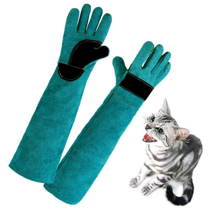 Anti-bite Safety Bite Gloves For Catch Dog Cat Reptile Animal Ultra Long Thickened Cowhide Pets Grasping Biting Protective Glove