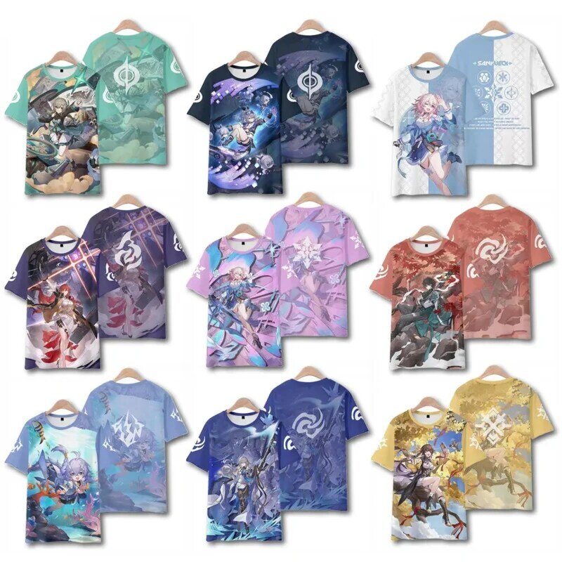 Anime Game Honkai Star Rail 3d Print T-Shirt Vrouwen Mannen Bailu dan Heng Maart 7 Himeko Clara Seele Herta Asta Cosplay Kostuum