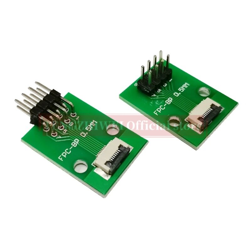 Flip-Top Conector Soldado, Hetero e Bent Pin cabeçalhos, FFC FPC Adapter Board, 0,5 milímetros-8P para 2,54 milímetros, 5PCs