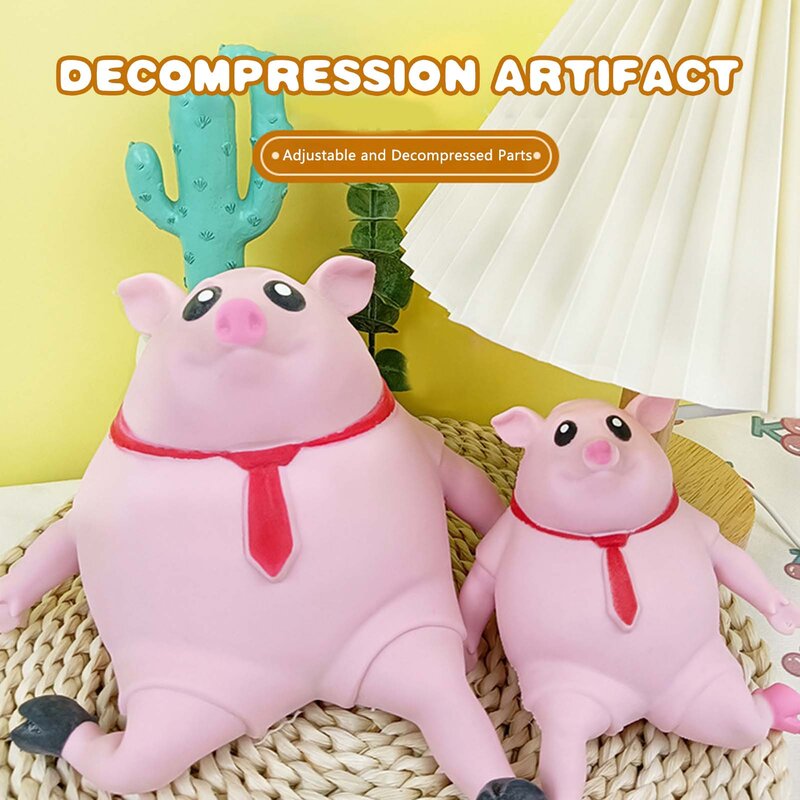Brinquedo anti-ansiedade para aliviar o estresse para crianças e adultos, porco rosa engraçado, brinquedos de aperto, brinquedos sensoriais