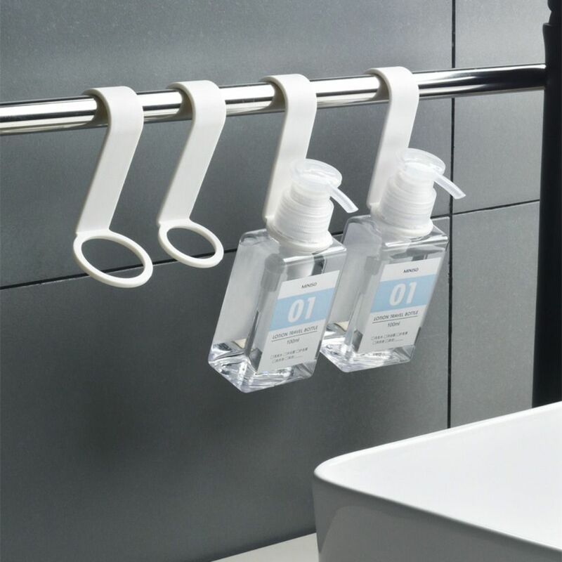 8Pcs Plastic Shower Gel Hanging Rack Bathroom Storage White Hanging Soap Dispenser Bottle Hook Bottle Hanger Hook Shower Gel