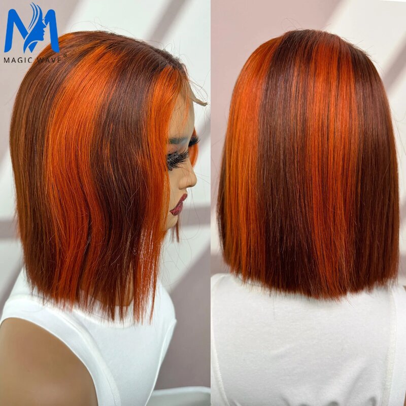 P4/350 Colored Straight 2x6 Lace Closure Bob Virgin Hair Wig Human Hair Wig PrePlucked Brazilian Virgin Hair Wig for Women