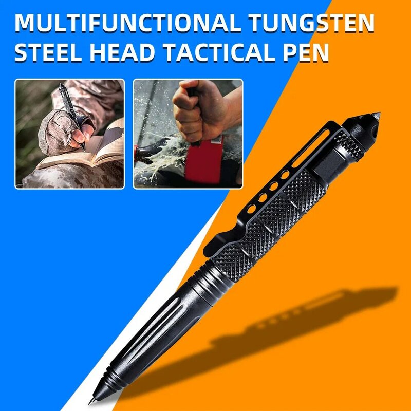 Dropshiping Defence Tactical Pen High Quality Aluminum Anti skid Portable Self Defense Pen steel Glass Breaker Survival Kit