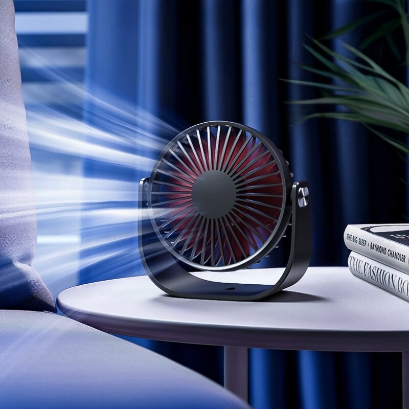 Kipas portabel Mini, kipas Desktop USB, aliran udara kuat 3 kecepatan, kipas pendingin sirkulasi udara putar 120 ° untuk kantor, rumah, kamar tidur