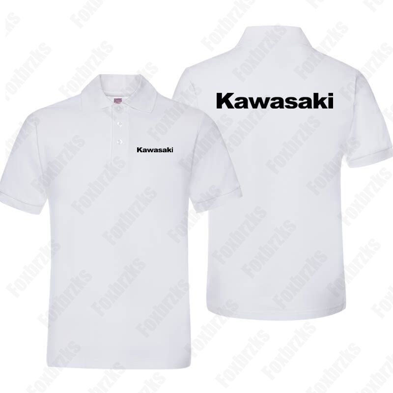 Kaus Polo Kawasaki anak laki-laki musim panas baru kaus penggemar sepeda motor lokomotif berat pria berkendara lokomotif atasan kustom anak/dewasa