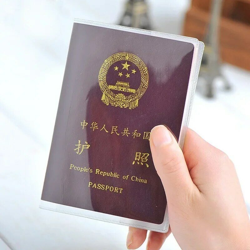 Custodia protettiva per passaporto in PVC trasparente trasparente per donna/uomo custodia per passaporto impermeabile da viaggio porta carte d'identità porta carte di credito