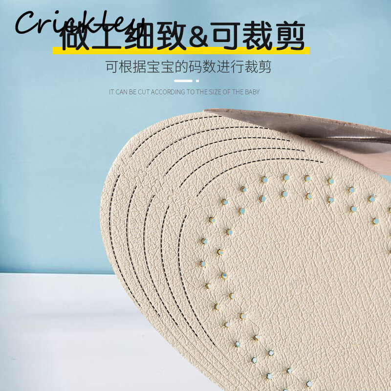 Leather Children Shoes Insoles Cuttable Ultralight Boys Girls Sport Shoes Pads Soft Anti Slip Breathable Healthy Kids Pads