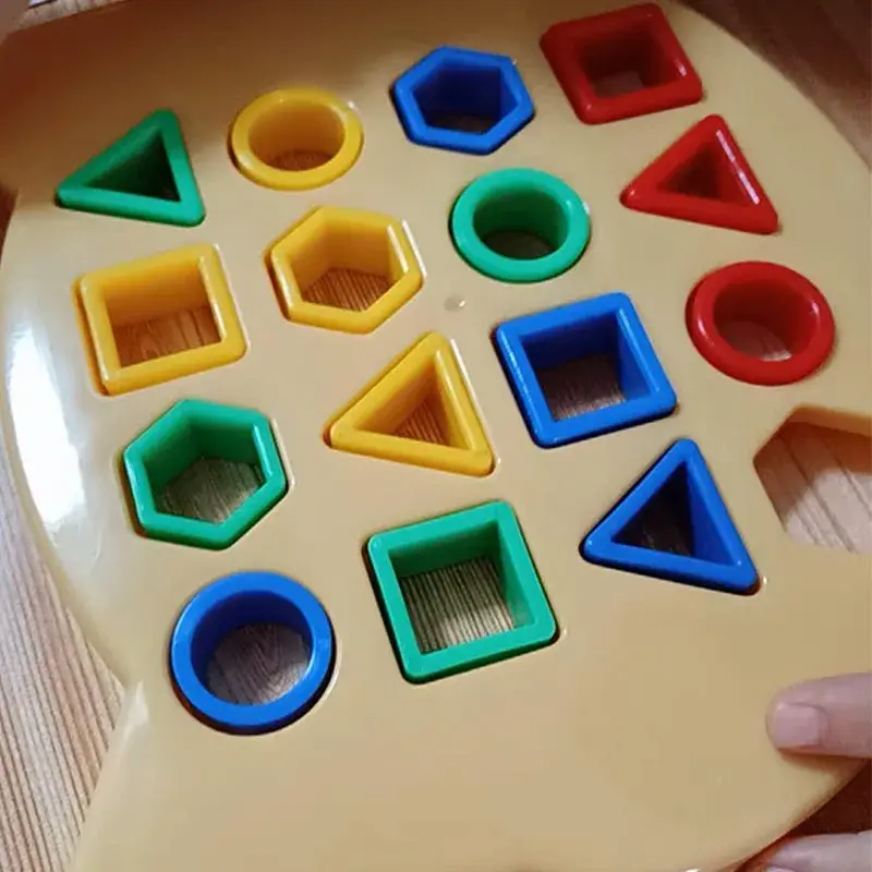 Słodki miś Dzieci Geometryczny kształt Dopasowywanie kolorów Puzzle Dziecko Montessori Edukacyjne zabawki edukacyjne Dzieci Interaktywna gra bitewna