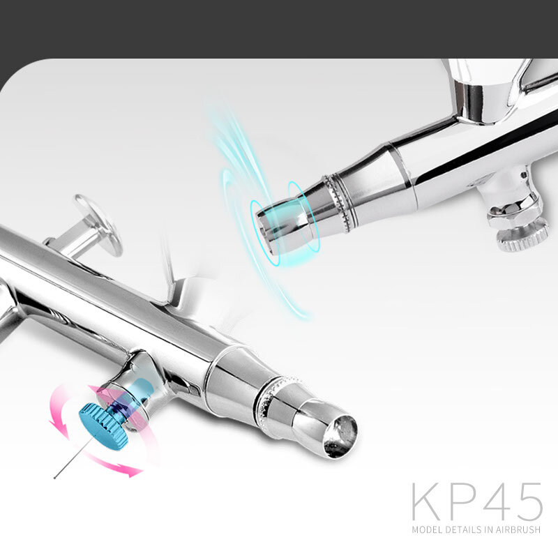 Ustar KP45 0.3Mm Dual Action Verf Airbrush Gun Kit Spray Pen Schaal Tank Model Kit Anime Scifi Diy Pop coloring Tool
