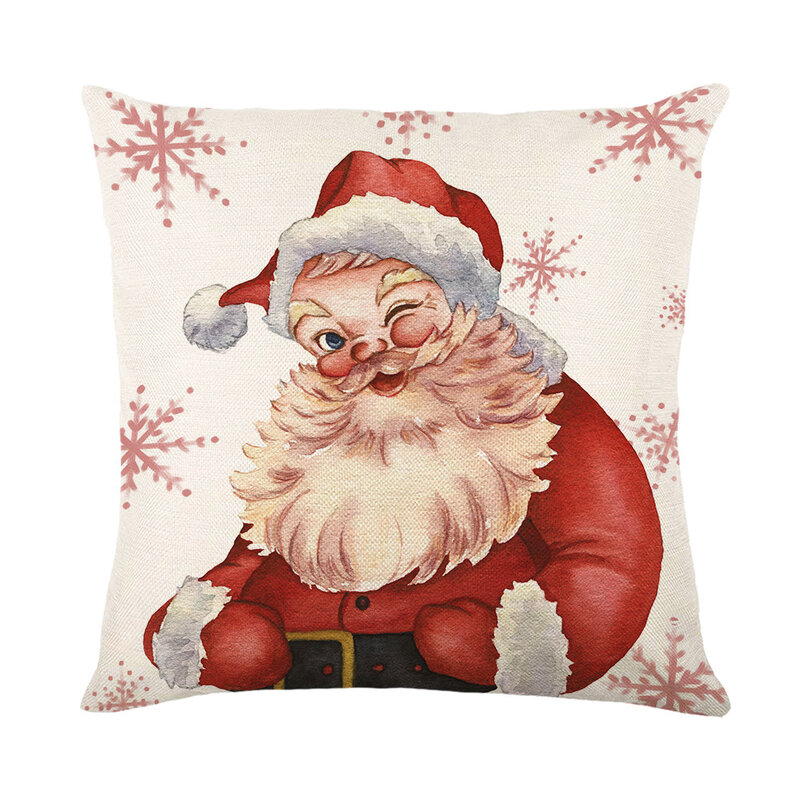 Merry Christmas Pillowcase Snowflake Background Alphabet Pillow Cover Lovely Puppy Dog Cushion Cover 45x45 Bedroom B0335G