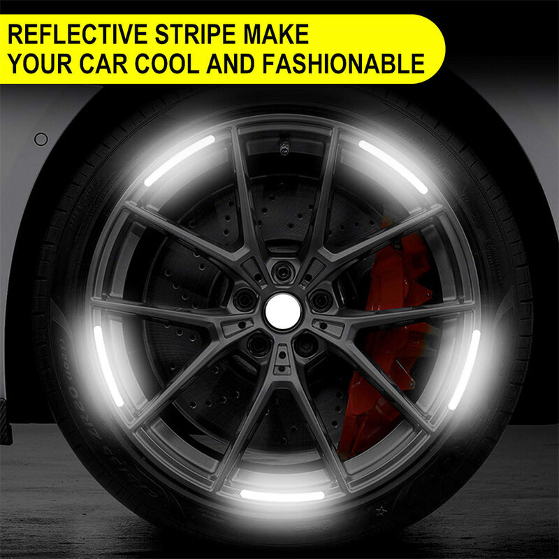 20pcs Car Wheel Reflective Tape Personalized Decorative Stickers Car Reflective Strip Sticker Car Reflective Strip Sticker