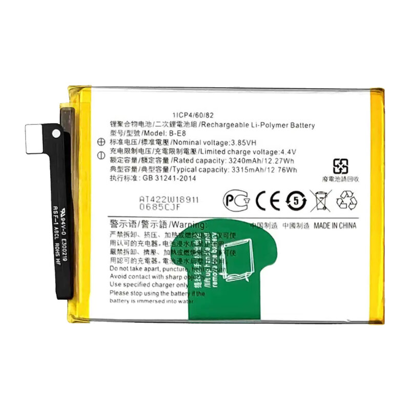 B-E8 Bateria para VIVO, Baterias Do Telefone, V11i, Y97, 100%