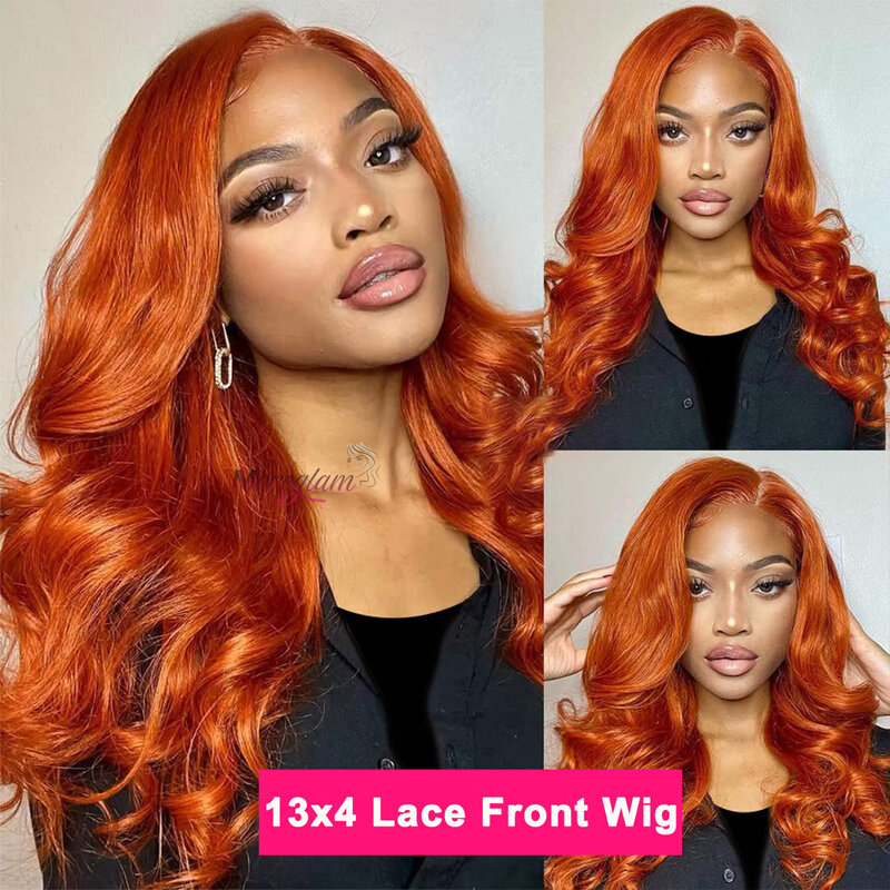 30 Inch Ginger Orange Body Wave Lace Frontal Wig HD 13x6 Lace Front Wig Glueless 13x4 Lace Wigs Brazilians Human Hair For Women