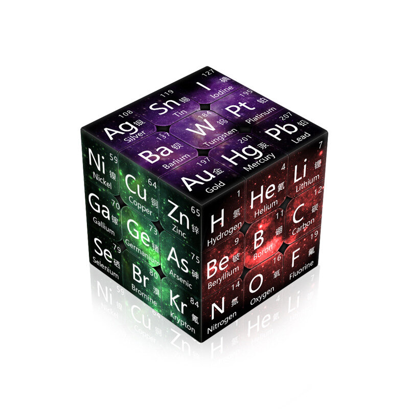 3x3x3 Magic Puzzle Cube Mathematik Chemie Element Cube kinder Geschenke Pädagogisches Spielzeug Cube 3x3 magnetische Freies Verschiffen Educ Spielzeug