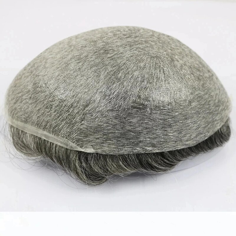 Men Toupee Natural Hairline 0.08mm Vlooped PU Base  Super Durable Undetectable Man Human Hairpieces System Prosthesis Capillary