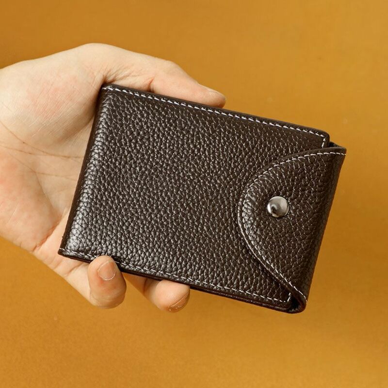Wielopozycyjna torebka męska przenośna odporna na zużycie jednolity kolor portfel męski ultracienki torba na karty codziennego użytku