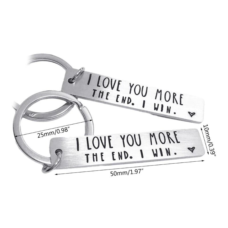 Eu amo mais o fim chaveiro letras chaveiro gravado charme para mulheres masculino aniversário presente 594a