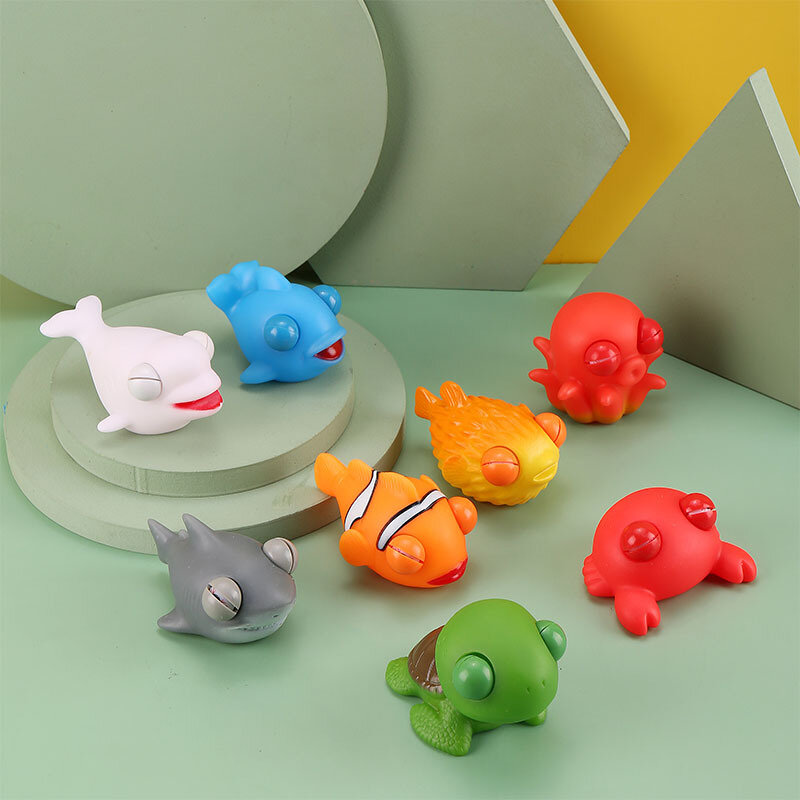Mainan lubang ventilasi hewan laut, lucu baru lucu Model hewan laut mainan simulasi ikan Remas kecemasan menghilangkan stres untuk anak-anak