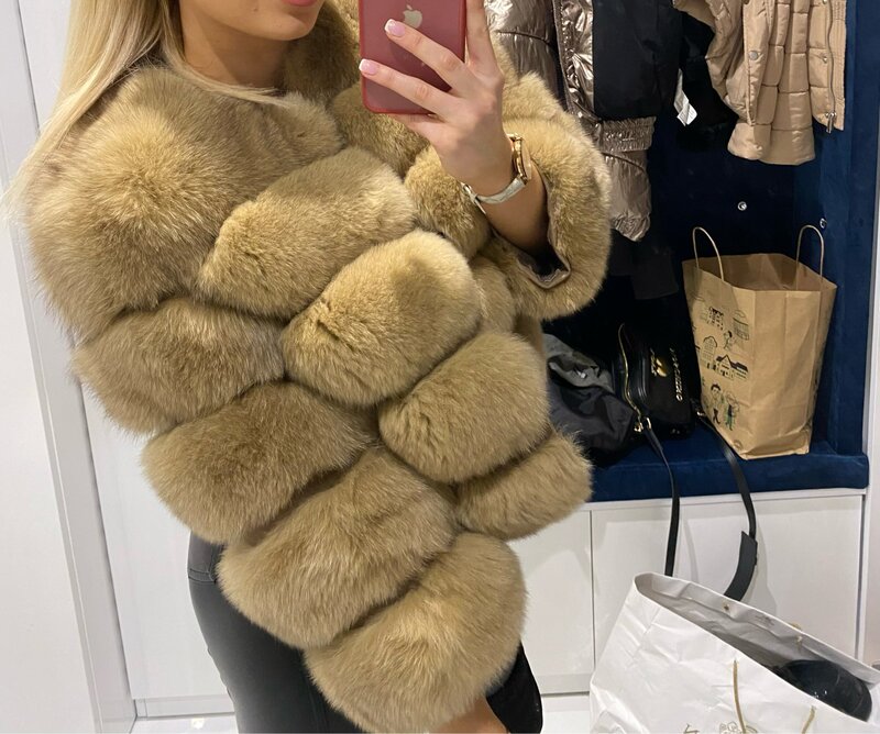 Winter Women's Cold Coat Top Fox Jackets For Women clothing Natural Real fox Fur Jacket Coats For Women Fur Jacket In Promotion