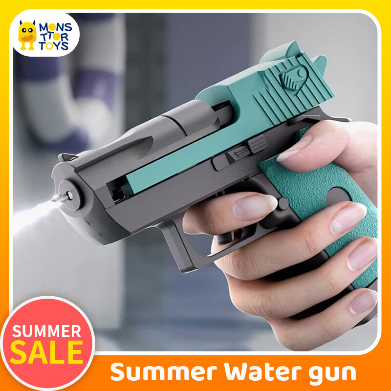 2024 New Summer Water Gun Toy Desert Eagle Pistol Non Electric High Pressure 10 Meter Range Retro Color Beach Toys for kid Adult