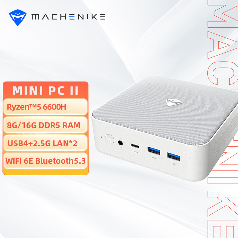 Komputer Desktop Mini PC Machenike, PC Gaming Ryzen 7 7840H Ryzen 5 6600H 16G DDR5 512G SSD USB4 WiFi6 Bluetooth 5.3 Win 11