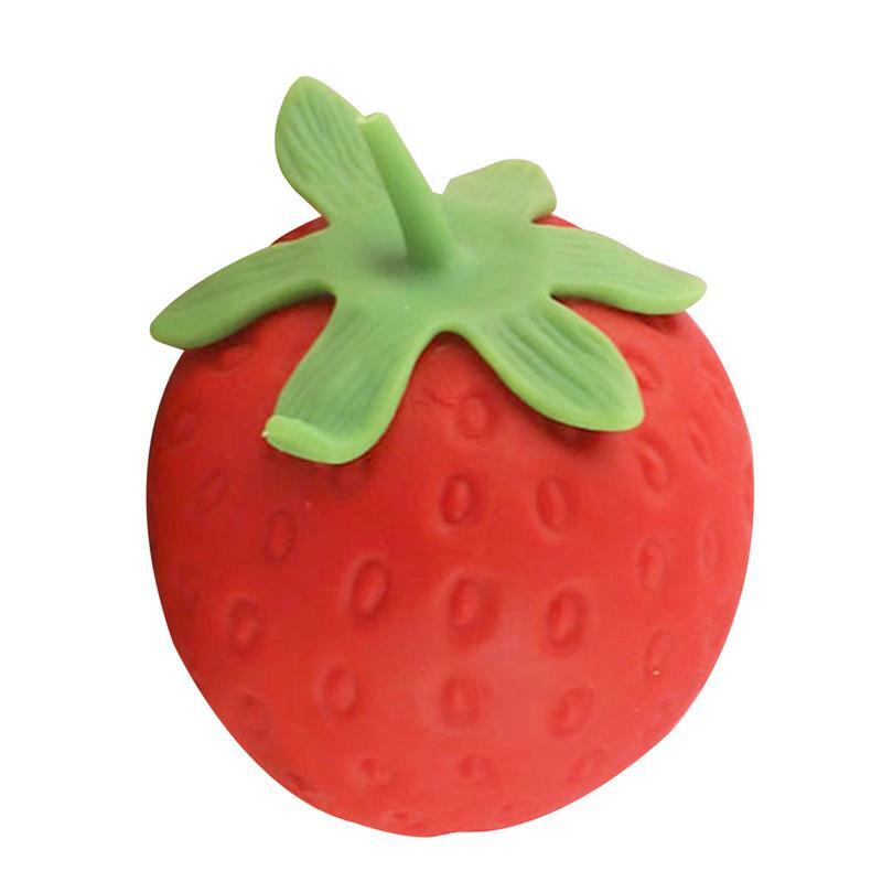 딸기 스퀴시 스퀴즈 장난감, 다채로운 딸기 느린 리바운드 스팽글 시뮬레이션 과일, PU 빵, 느린 상승, 어린이 선물