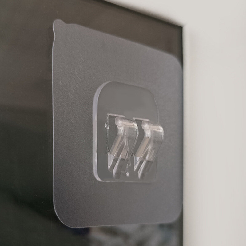 10PCS Transparent Hängen Regal Haken Wand Lagerung Rack Befestigung Patch Starke Selbst-Adhesive Snap Für Küche Badezimmer Gadgets