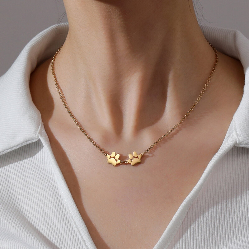 Ожерелье Sifisrri с именем на заказ для женщин, чокер в виде лапы из нержавеющей стали с гравировкой букв для мам и детей