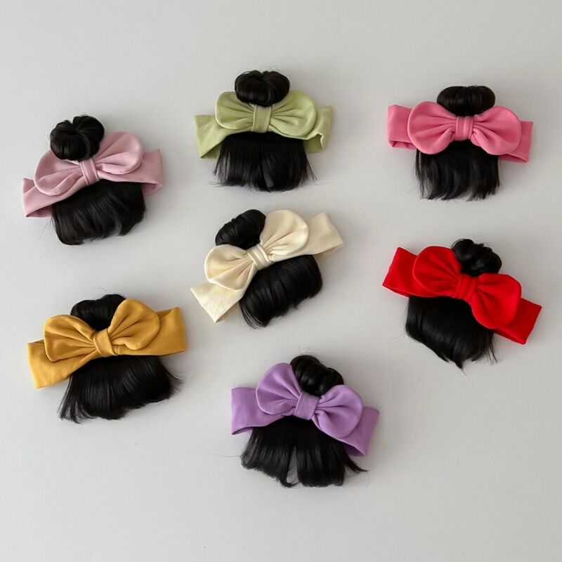 Bowknot Baby Hair Bands Wig Hair Accessories Fluffy Cotton Infant Hairpiece Cute Breathable Newborn Wig Headband Toddler