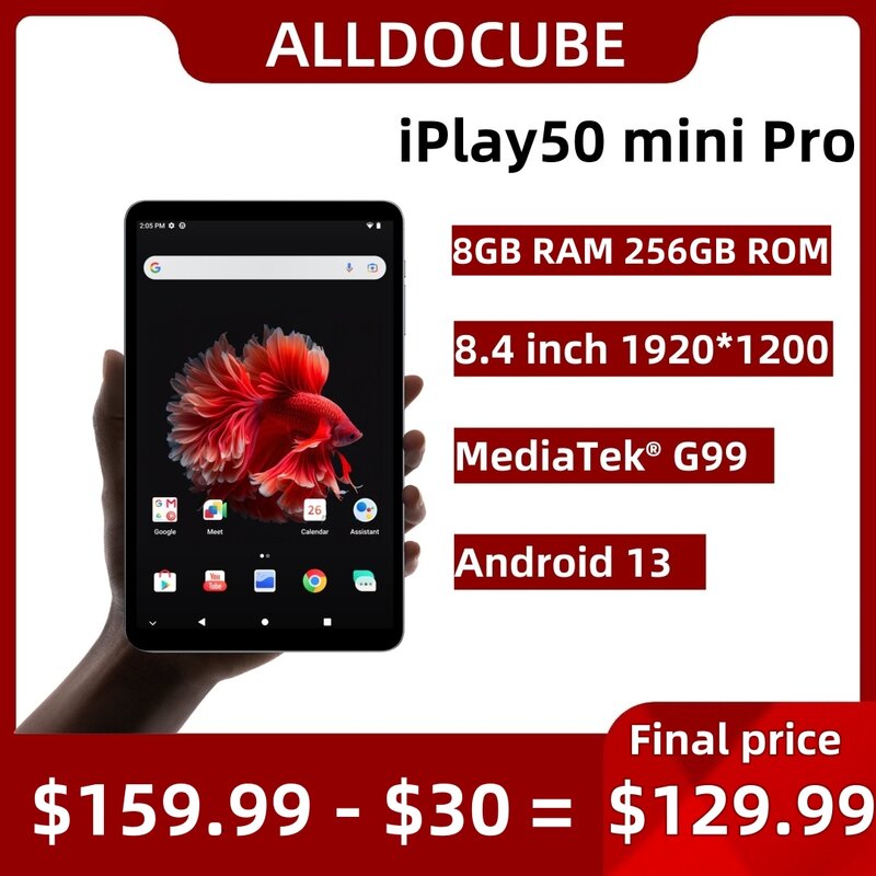 Alldocube планшет на Android 8,4, процессор Helio G99 четыре ядра, экран 256 дюйма, 8 ГБ + Гб